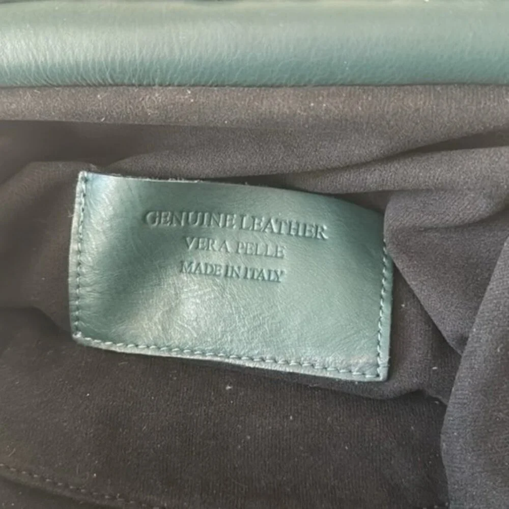 Unica! Firenze Leather Blue Teal Crossbody Convertible Pleated Handbag Clutch